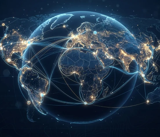 Illustration of global sourcing and procurement connections